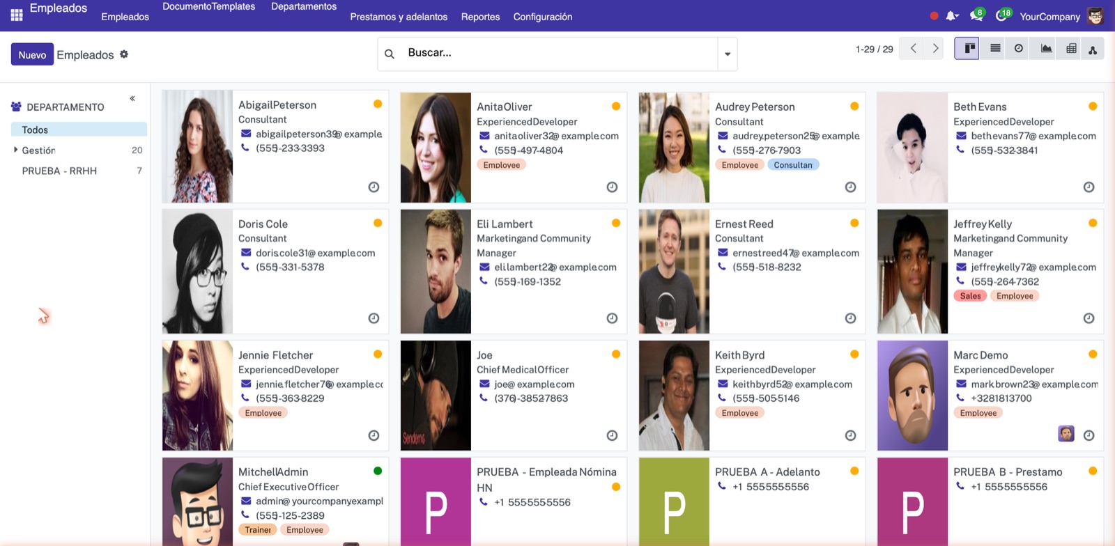 Pantalla real del módulo de Empleados SITEC con el expediente del personal